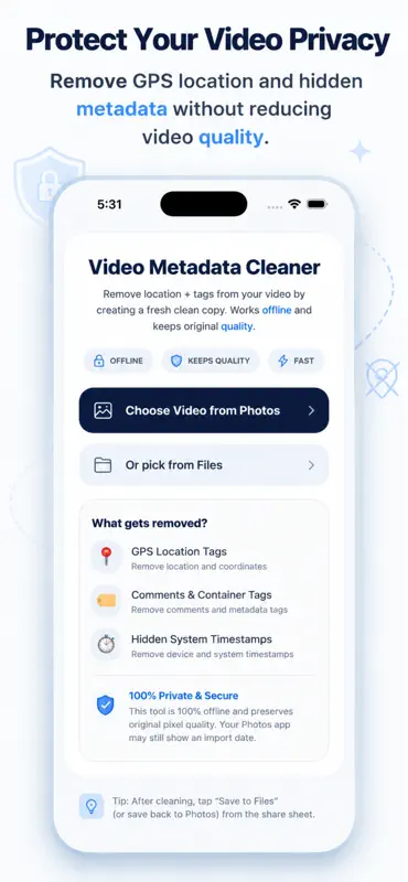 Video Metadata Cleaner screenshot 1 of 4