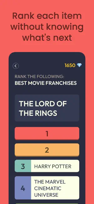 Rank and Reveal: Blind Ranking screenshot 1
