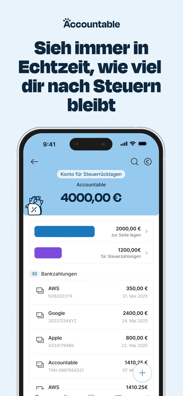Accountable für Selbstständige iPhone App Screenshot 6 – Finanzen