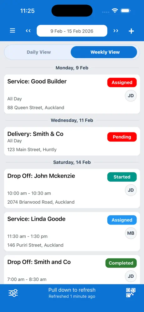 SmartJobs day view shown on its App Store listing