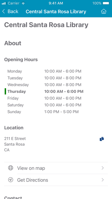 Sonoma County Libraries App Screenshot