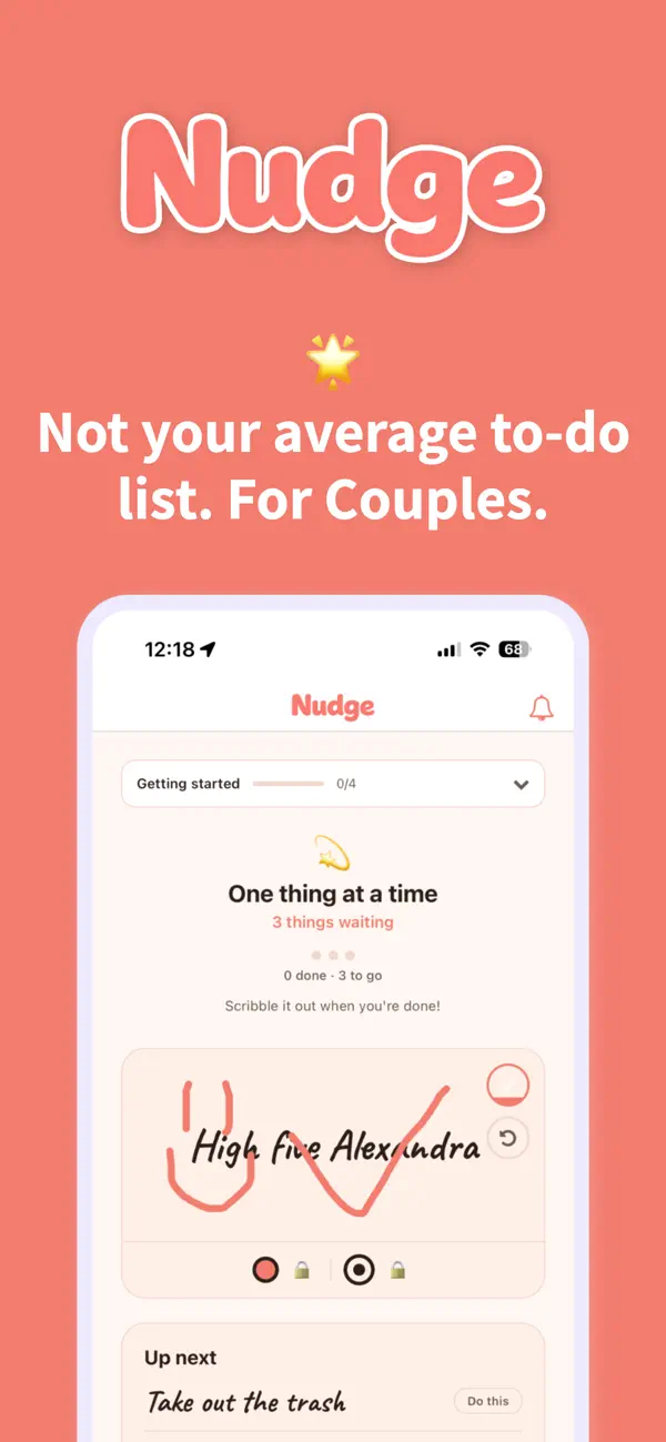 Screenshot #1 pour Nudge: Couples To-Do List