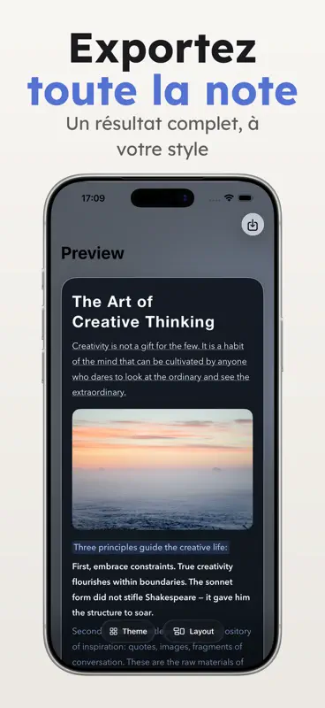 WholeNote : Export de notes screenshot 1 of 5