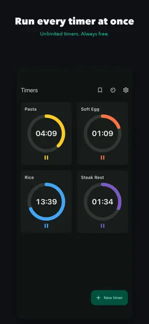 Multi Timer: Kitchen Timer Pro screenshot 1