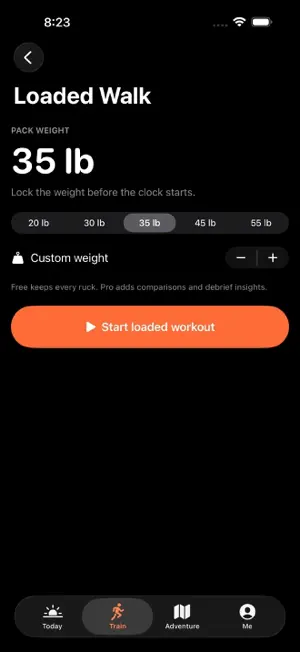 Ruck Mode: Rucking Tracker screenshot 1