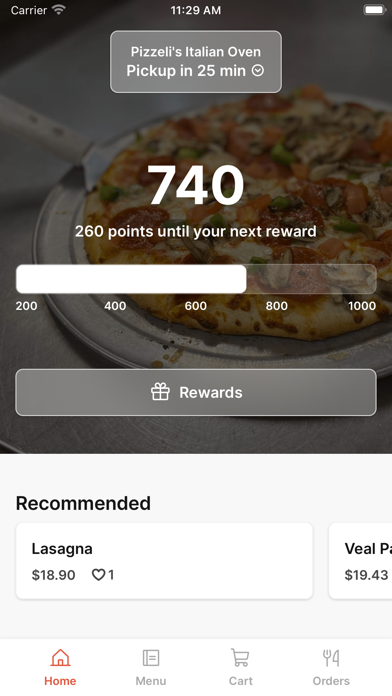 Pizzeli's Italian Oven iPhone screenshot 1 - Food & Drink app