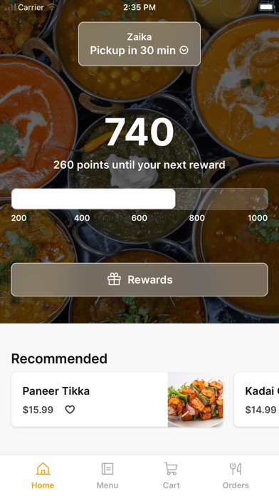 Zaika To Go app screenshot