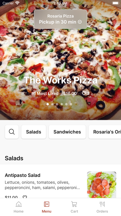 Rosaria Pizza Screenshot