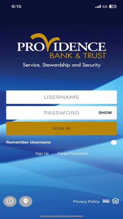 Providence Bank & Trust Screenshot
