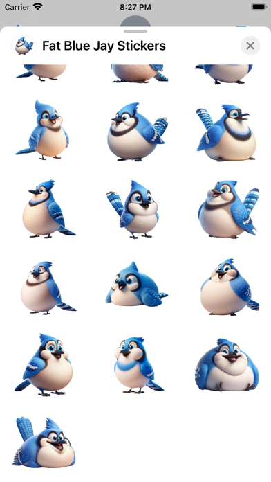 Screenshot 3 of Fat Blue Jay Stickers App