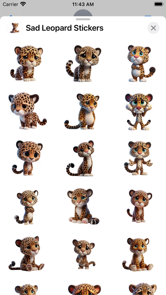 #1. Sad Leopard Stickers (iOS) Podle: Paul Scott