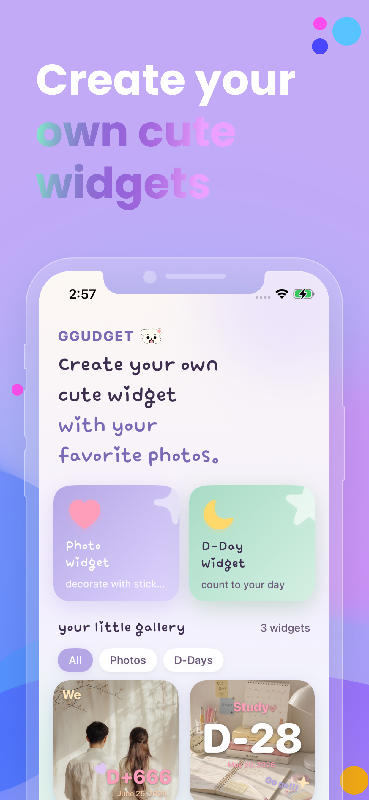 GGUDGET - Photo & D-day Widget