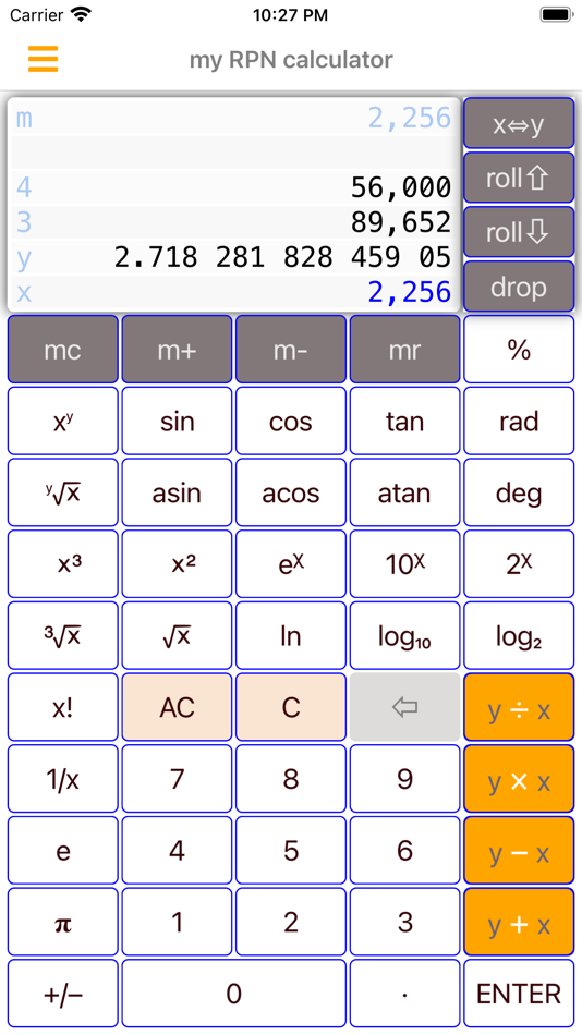 #10. My RPN Calculator (iOS) By: Ling Lin