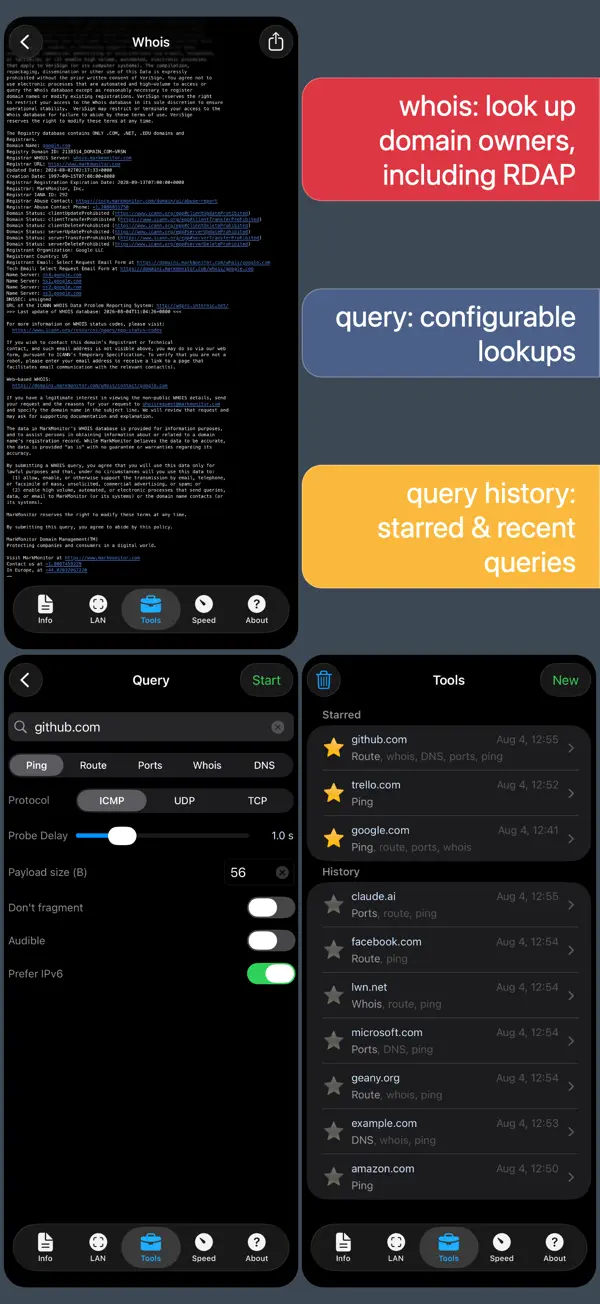 Network Analyzer Pro iPhone App Screenshot 6 – Dienstprogramme