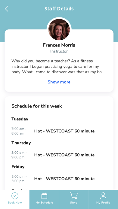 Westcoast Hot Yoga Screenshot