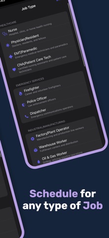 Shift Worker Sleep Management iPhone screenshot