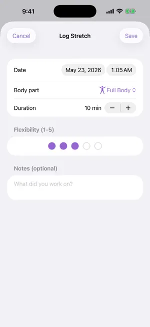 StretchNotes Flexibility screenshot 3