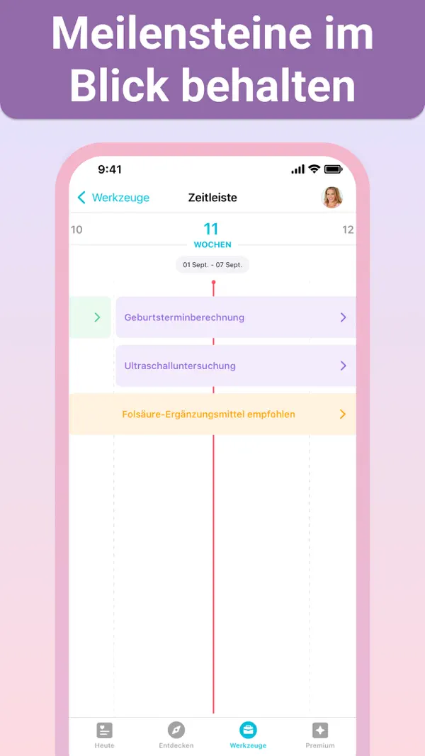 Schwangerschaft + Tracker-App iPhone App Screenshot 4 – Medizin