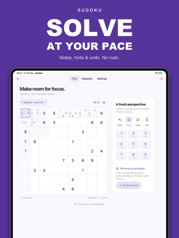 Sudoku: Train Your Brain PRO iPad screenshot