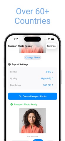 Biometric Passport Photo sizer screenshot