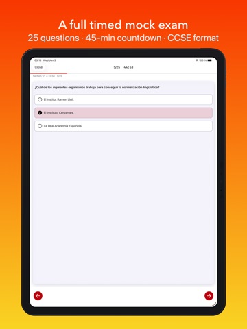 CCSE Nacionalidad Española ◎ iPad screenshot