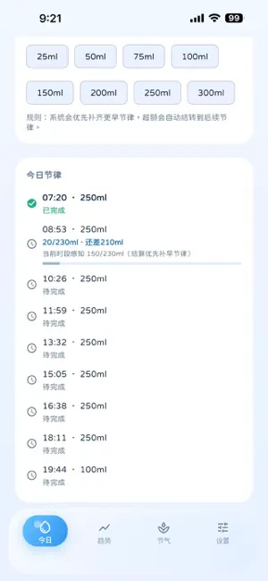 Drink Flow - 水律 喝水时间 补水提醒 合理饮水 截图