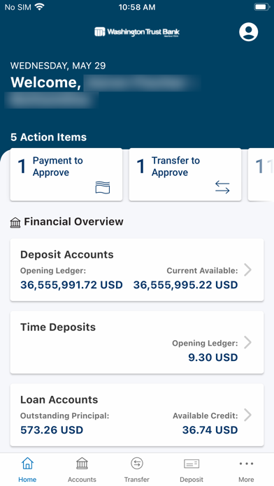 WTB Business Digital Banking Screenshot