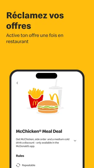 Capture d'écran de McDonald's sur iPhone 4