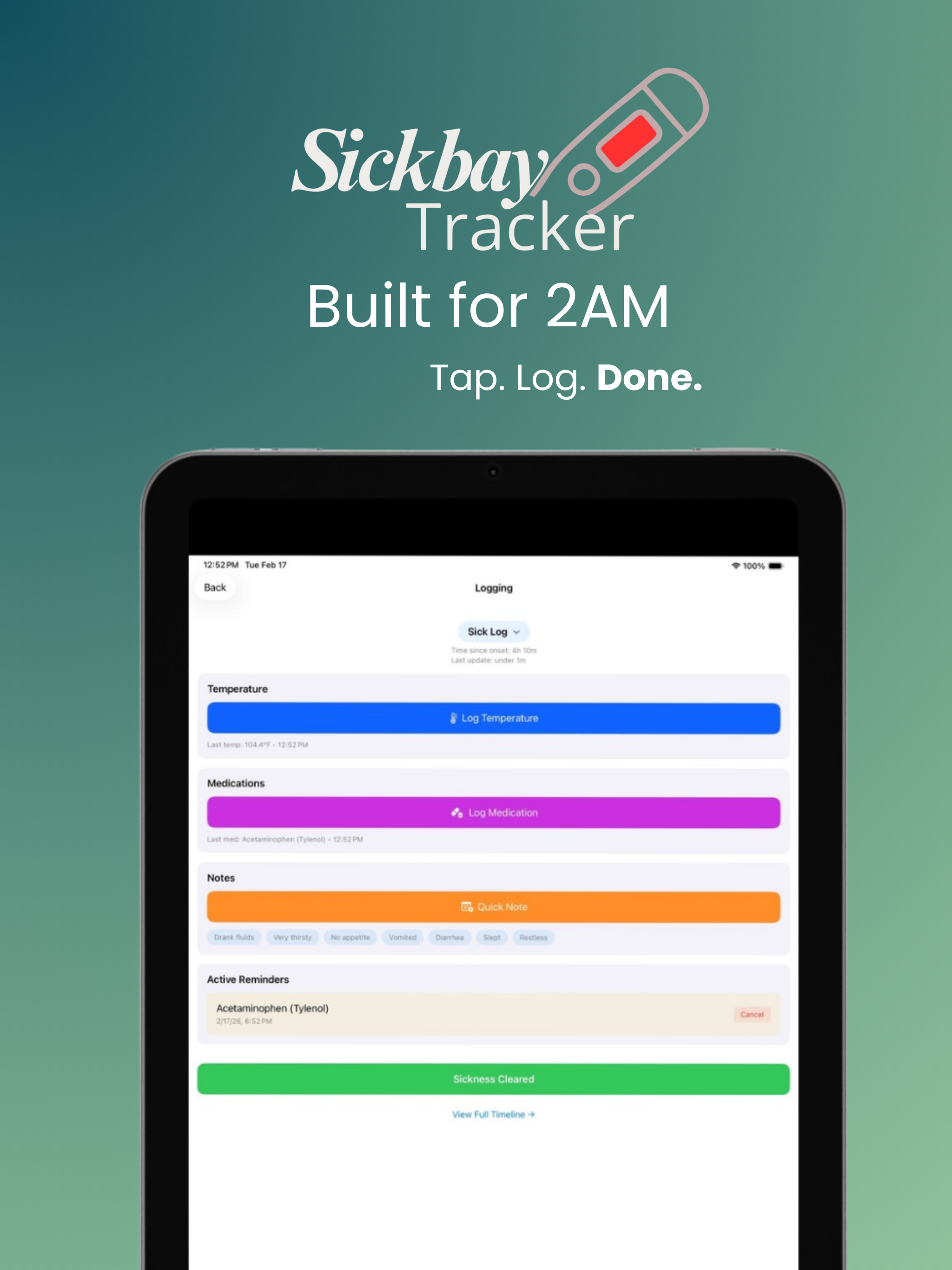 Sickbay Tracker