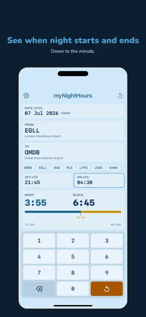 myNightHours screenshot 2