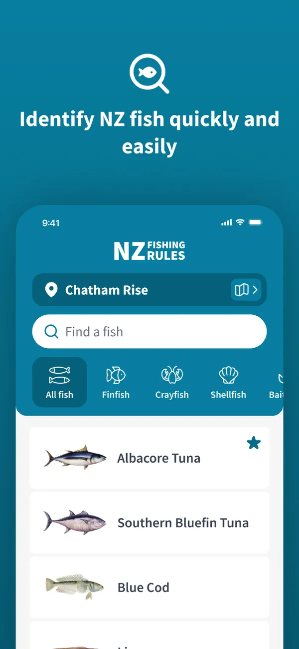 Screenshot #1 pour NZ Fishing Rules