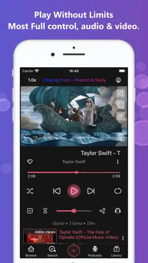 Music Player: Videos, Podcasts screenshot 3
