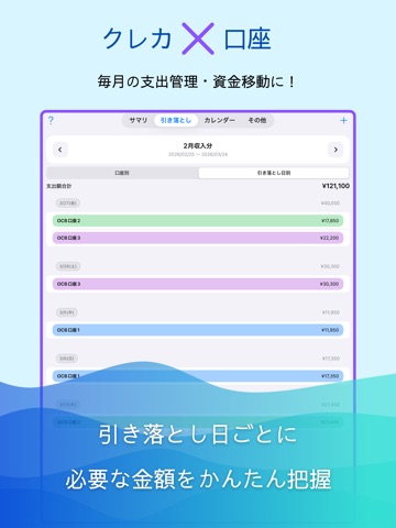 クレジットカードの引き落とし管理「Ochibi」 iPad screenshot