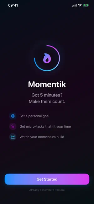 Momentik: Micro Goal AI-Coach screenshot 1