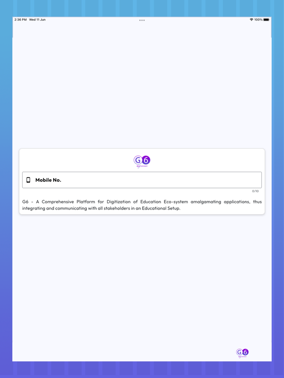 G6 myConnect iPad screenshot