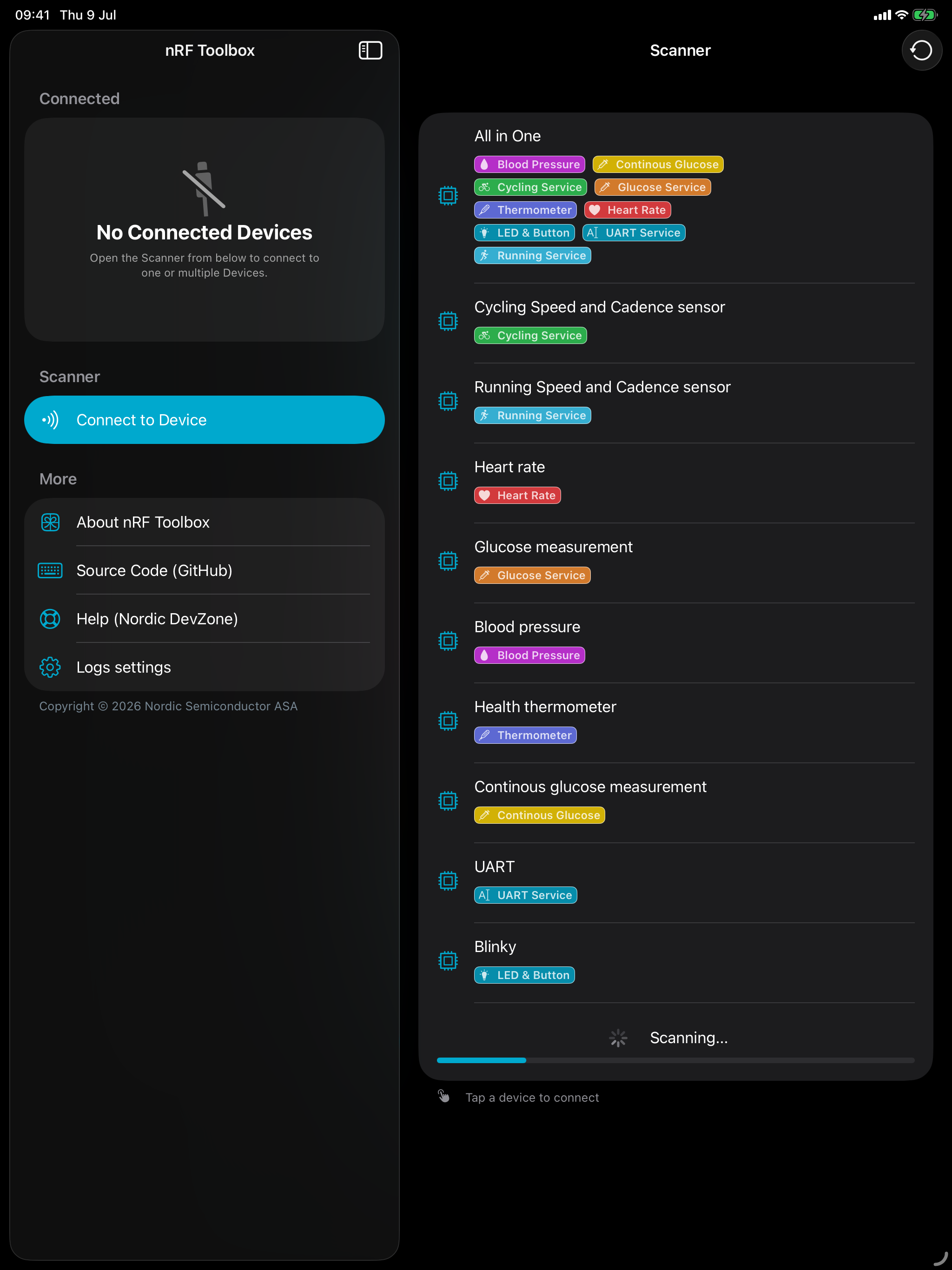 nRF Toolbox screenshot 9