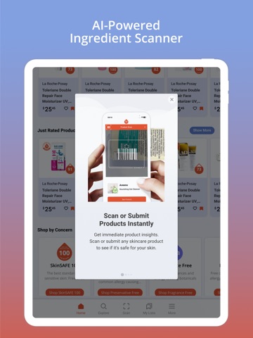 SkinSAFE: Ingredient Scanner iPad screenshot