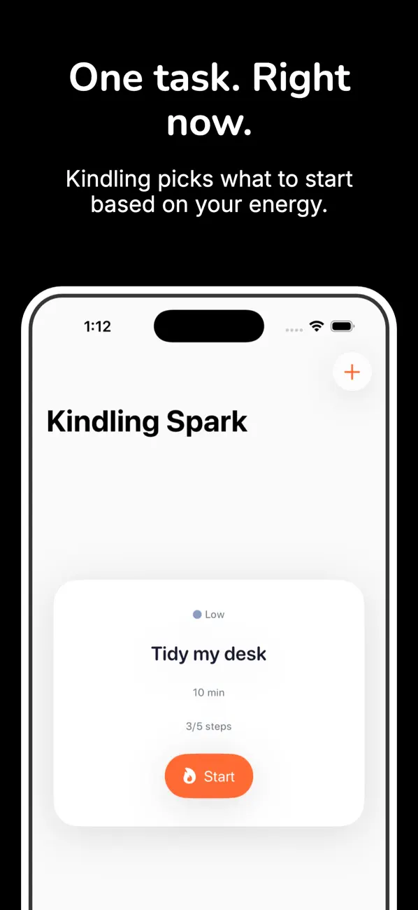 Screenshot #1 pour Kindling Spark – ADHD Focus