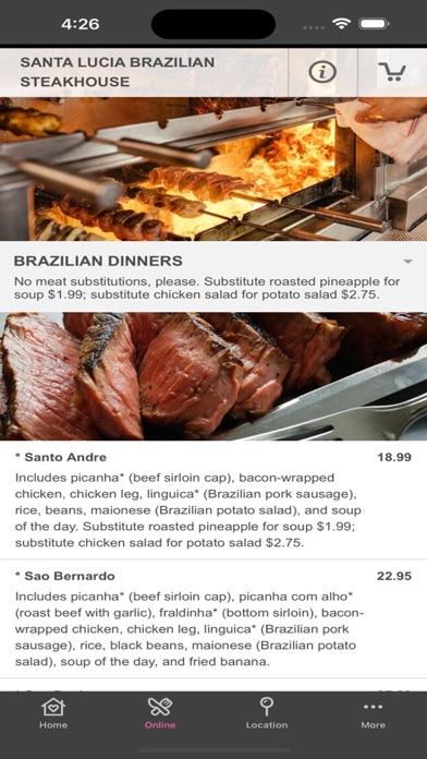 Santa Lucia Steakhouse Screenshot