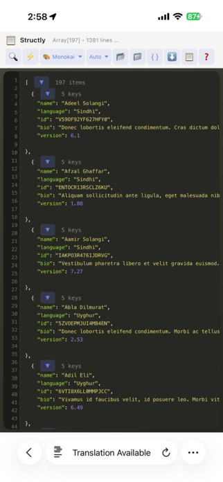 Structly - JSON Formatter Screenshot 2 of 5