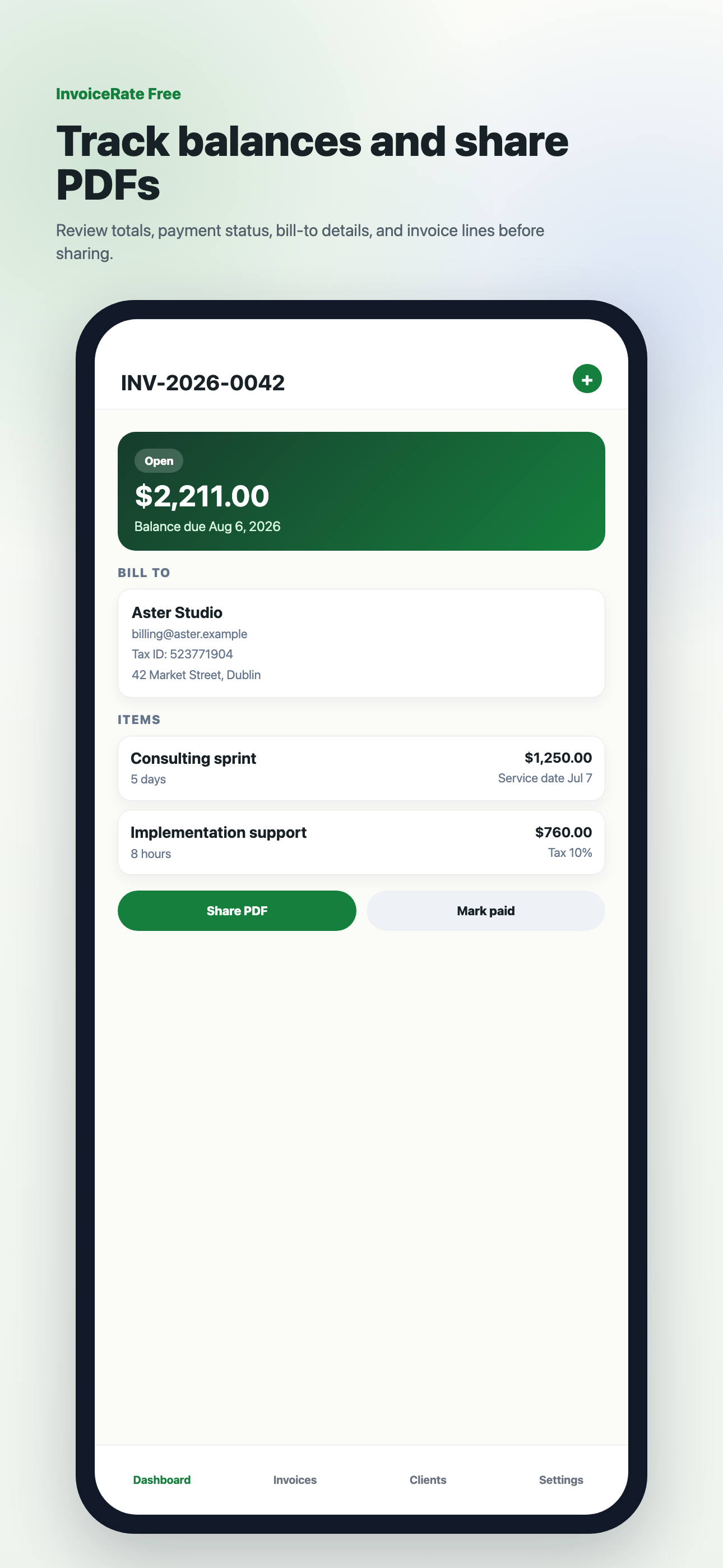 InvoiceRate App screenshot 5