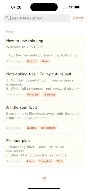 YES NOTE screenshot 3