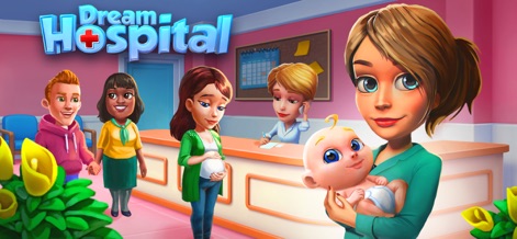 Dream Hospital: Medical Tycoon - See how the app presents a welcoming reception area and diverse patient characters to kickstart the medical adventure.