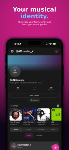 Tunesday: Share Music Weekly iPhone screenshot