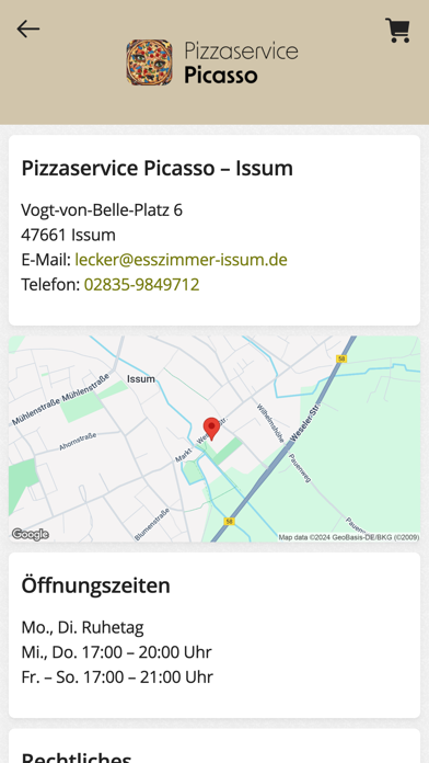 Pizzaservice Picasso Issum Screenshot