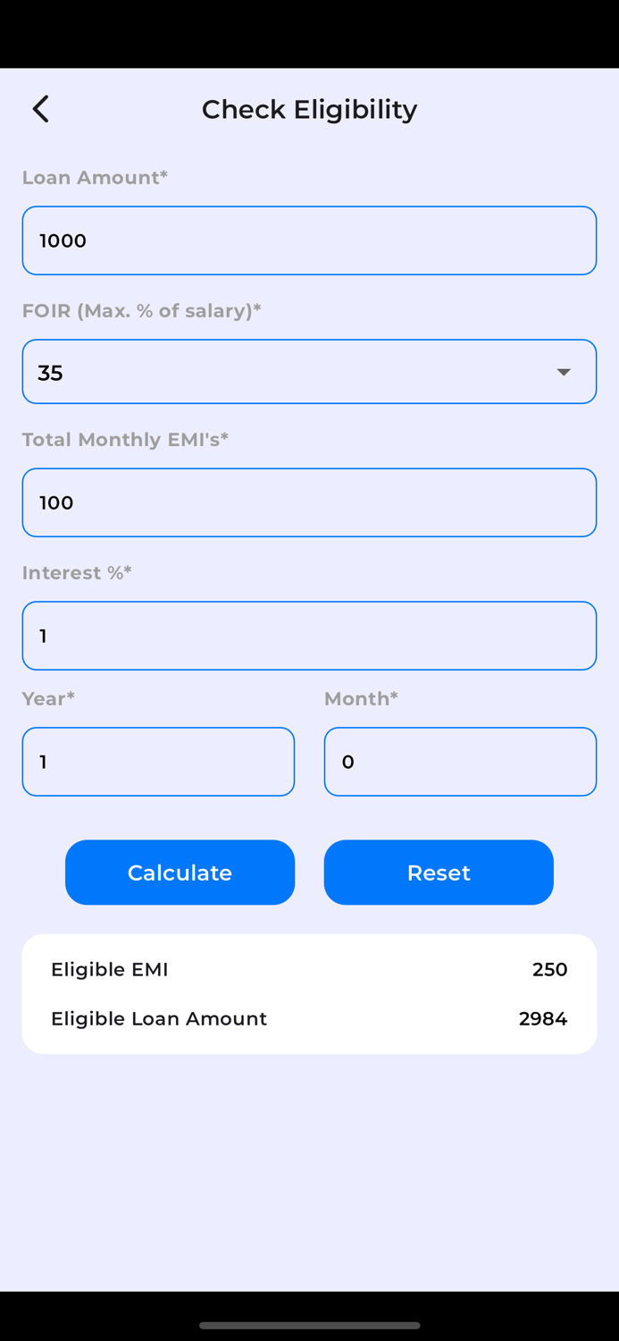EMI Calculator App For Loan
