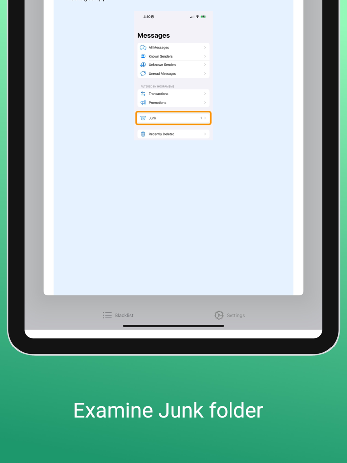 NoSpamSMS Stop Spam Messages