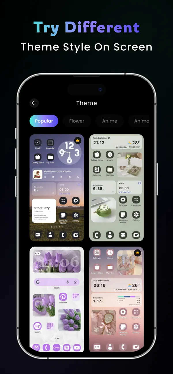 #5. Theme Wallpaper : Widget Notch (iOS) De: Mastertex Fab