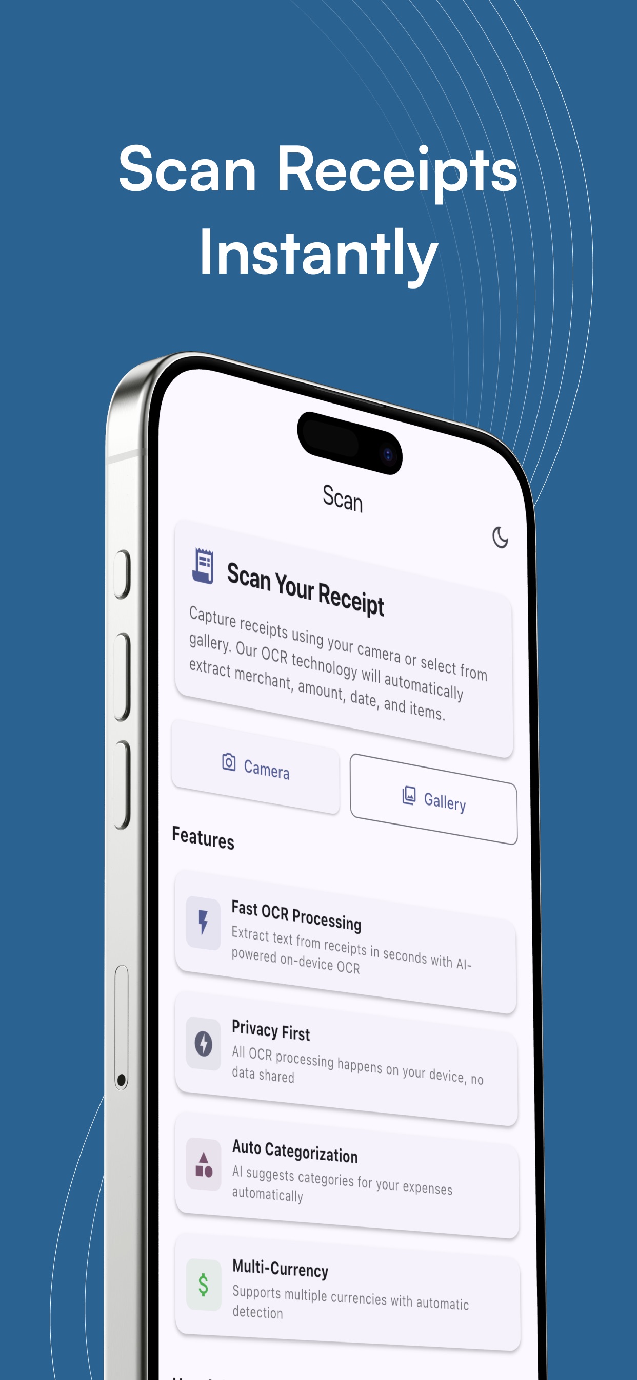 Smart Receipt Scanner & Export screenshot 1