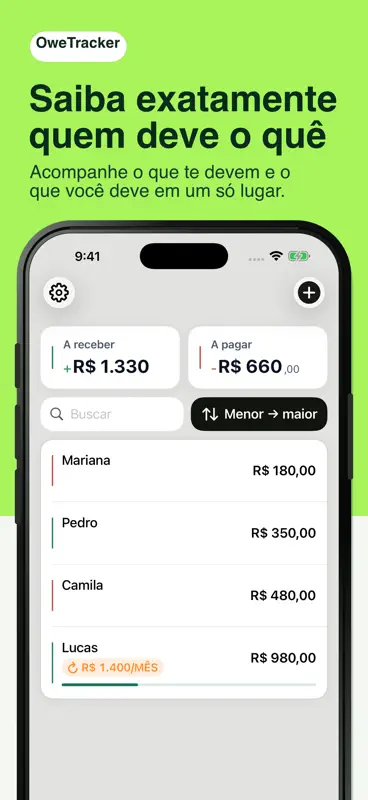 Quem Me Deve - OweTracker screenshot 1 of 6